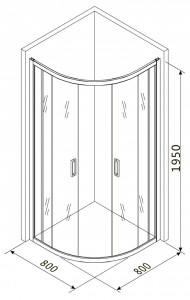 Душевой уголок Roxen Santi 55020-80B 80х80 черный