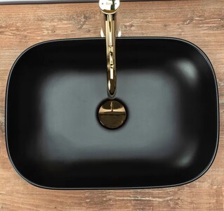 Накладной умывальник Rea Belinda Black matt Slim U8470 46,5х33,5