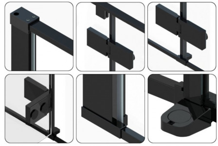 Душевой уголок Rea Fargo Black K6950 80×100