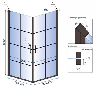 Душевой уголок Rea Rubik K9230 80x80
