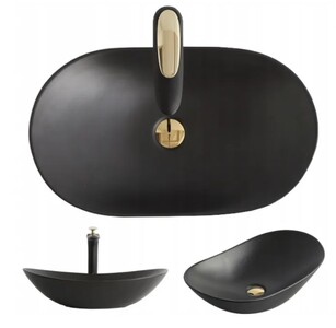 Накладной умывальник Rea Royal 60 Black matt U0442 61,5х37