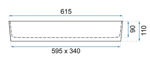 Накладной умывальник Rea Denis Black Edge U6513 61,5х35