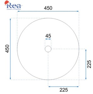 Накладной умывальник Rea Elma Grey matt U8495 45х45