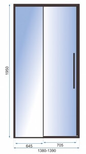 Душевая дверь раздвижная Rea Solar Black K6359 140x195