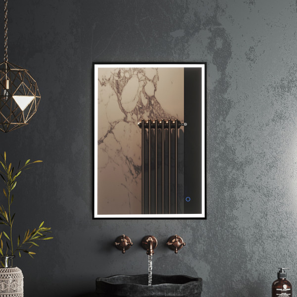 Зеркало Roxen Sigma 50x70 в черной алюминиевой раме