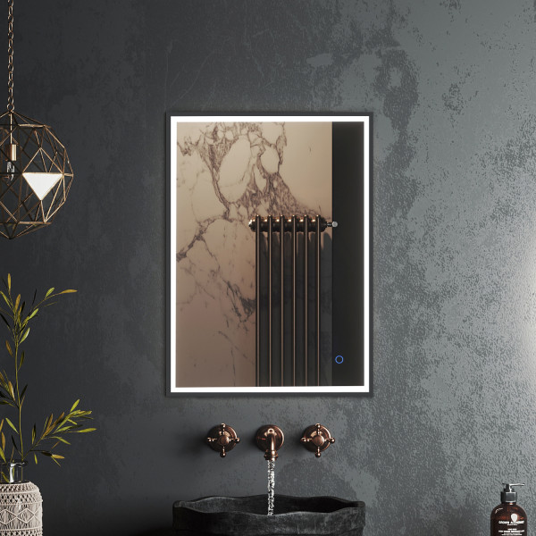 Зеркало Roxen Sigma 60x80 в алюминиевой раме оружейная сталь