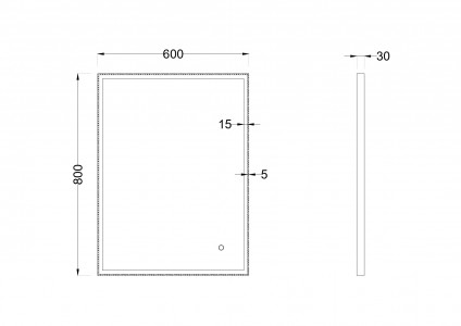 Зеркало Roxen Sigma 60x80 в алюминиевой раме оружейная сталь
