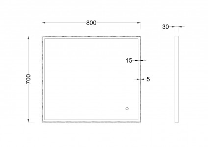 Зеркало Roxen Sigma 80x70 в черной алюминиевой раме