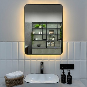 Зеркало Roxen Simon 50x70 в алюминиевой раме оружейная сталь