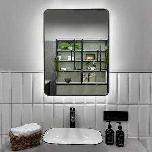 Зеркало Roxen Simon 50x70 в алюминиевой раме оружейная сталь