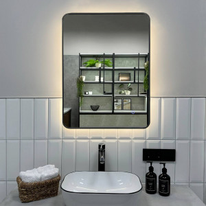 Зеркало Roxen Simon 50x70 в алюминиевой раме оружейная сталь