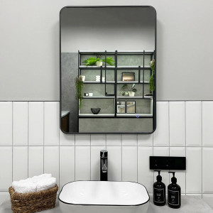 Зеркало Roxen Simon 50x70 в алюминиевой раме оружейная сталь