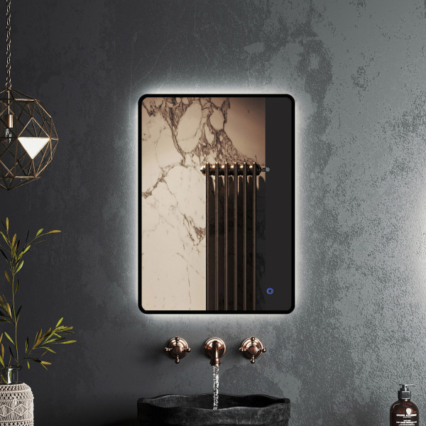 Зеркало Roxen Simon 60x80 в алюминиевой раме оружейная сталь