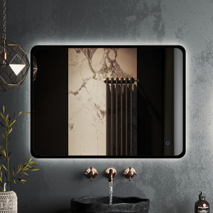 Зеркало Roxen Simon 80x70 в черной алюминиевой раме