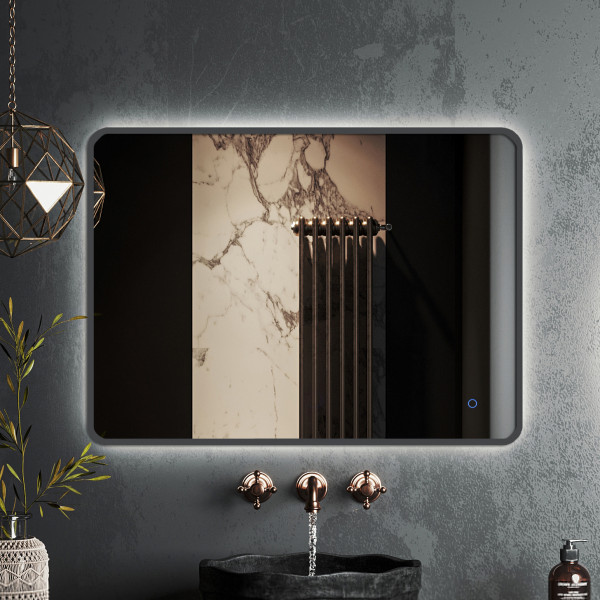 Зеркало Roxen Simon 80x70 в алюминиевой раме оружейная сталь