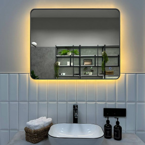 Зеркало Roxen Simon 80x70 в алюминиевой раме оружейная сталь