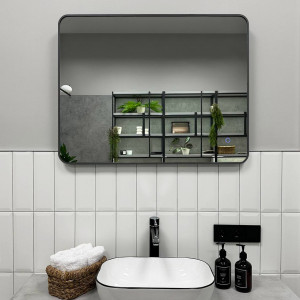 Зеркало Roxen Simon 80x70 в алюминиевой раме оружейная сталь