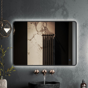 Зеркало Roxen Simon 90x70 в алюминиевой раме оружейная сталь