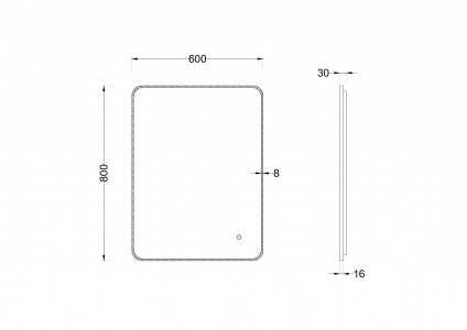 Зеркало Roxen Simon 60x80 в алюминиевой раме оружейная сталь