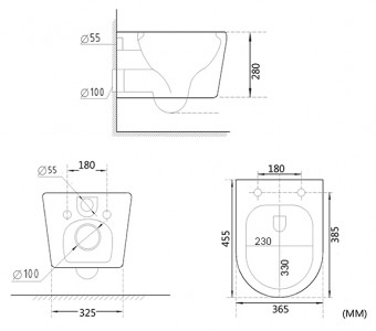 Подвесной унитаз Roxen Simple Compact 530120-01 Rimless Soft Close