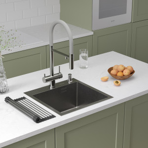 Кухонная мойка Roxen Simple 45 45x45 см с ролл-матом и дозатором