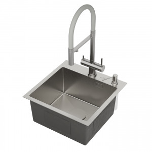 Кухонная мойка Roxen Simple 45 45x45 см с ролл-матом и дозатором