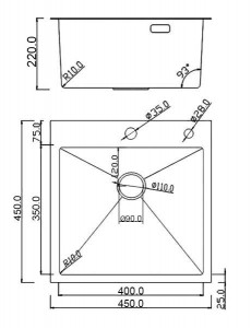 Кухонная мойка Roxen Simple 45 45x45 см 560220-45 с ролл-матом, смесителем и дозатором 560124
