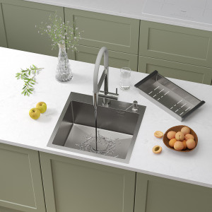 Кухонная мойка Roxen Simple 50 50х48 см с коландером и дозатором