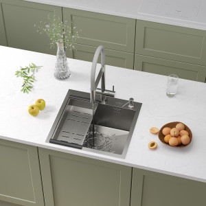 Кухонная мойка Roxen Simple 50 50х48 см с коландером и дозатором
