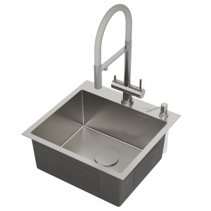 Кухонная мойка Roxen Simple 50 50х48 см с коландером и дозатором