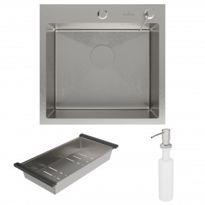 Кухонная мойка Roxen Simple 50 50х48 см с коландером и дозатором