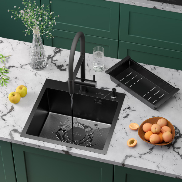 Кухонная мойка Roxen Simple 50х48 PVD зернистый графит 560220-50B-GR