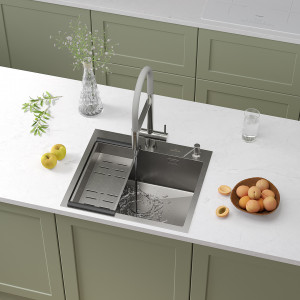 Кухонная мойка Roxen Simple 55 55x48 см с коландером и дозатором