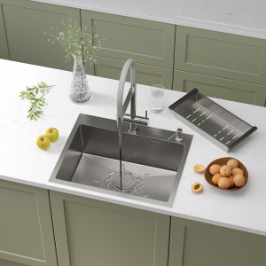 Кухонная мойка Roxen Simple 60 с коландером и дозатором 60x48 см