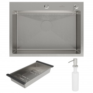 Кухонная мойка Roxen Simple 65 65x48 см + коландер и дозатор