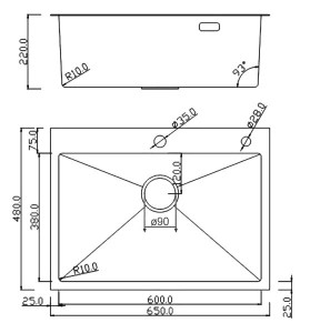 Кухонная мойка Roxen Simple 65 65x48 см + коландер и дозатор