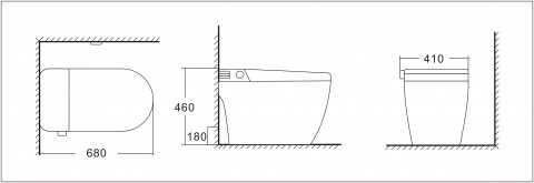 Умный приставной унитаз Roxen Smart Turbo 670300-02 с функцией биде и импульсным смывом