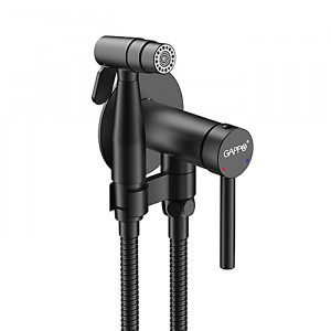 Смеситель с гигиеническим душем Gappo G7206-6 Черный матовый