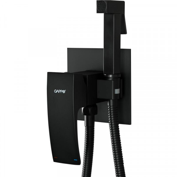 Смеситель с гигиеническим душем Gappo G7207-6 Черный матовый