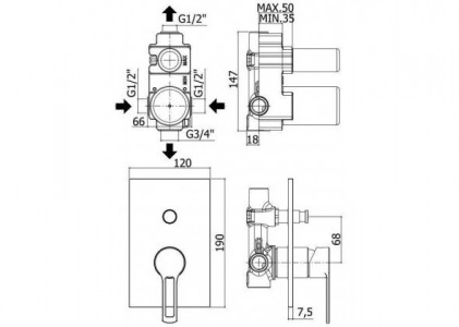 Смеситель для душа Paffoni Light RIN015NO/M черный матовый