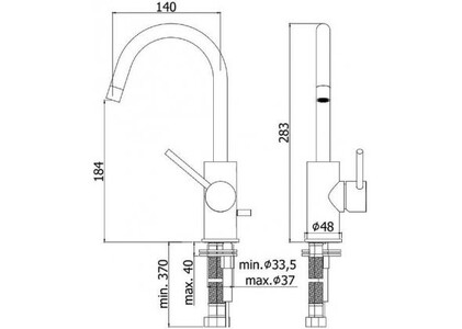 Смеситель для раковины Paffoni Light LIG078NO черный