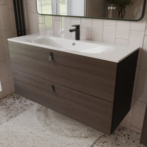 Тумба с раковиной подвесная 120см Terminus Kontur KON101202200001O венге/графит