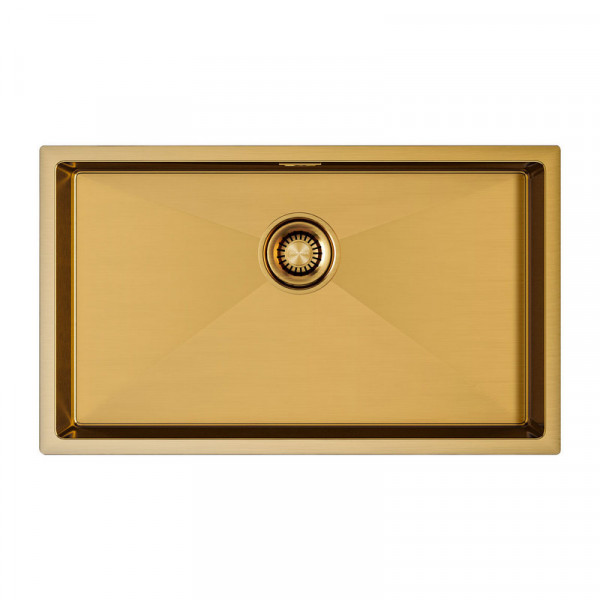 Кухонная мойка Paulmark ALLER 74 UNI PM807444-BG брашированное золото 74х44 см