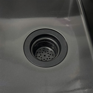 Кухонная мойка Roxen Stage 60 PVD (графит) 60х48 см с держателем для ножей, двумя коландерами, разделочной доской и дозатором