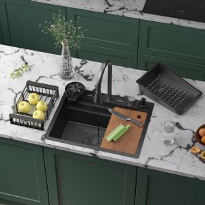 Кухонная мойка Roxen Stage Plus 60-BS 60x48 см (8 в 1) текстура