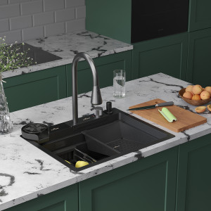 Кухонная мойка Roxen Stage Plus 60-BS 60x48 см (8 в 1) текстура