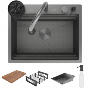 Кухонная мойка Roxen Stage Plus 60-BS 60x48 см (8 в 1) текстура