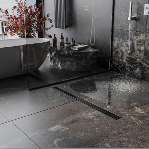 Душевой трап двусторонний Roxen Supra Black 91050-120 120 см черный матовый