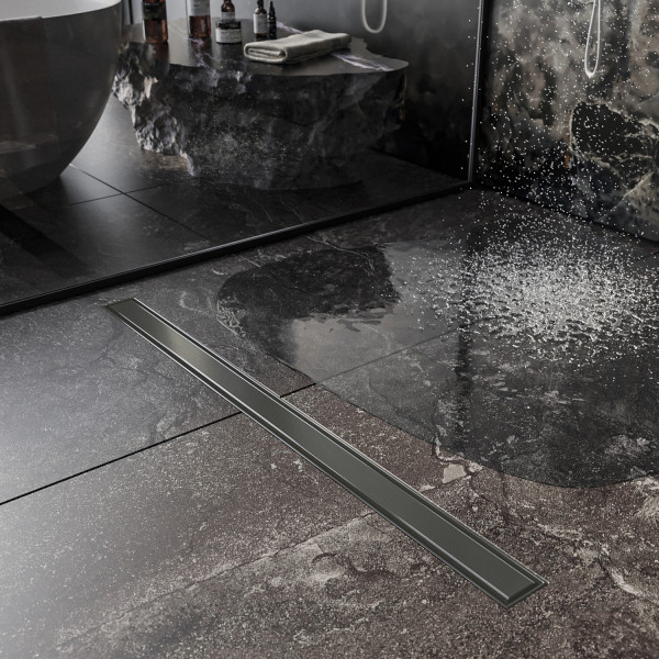 Душевой трап двусторонний Roxen Supra GunMetal 91050-120GM 120 см оружейная сталь