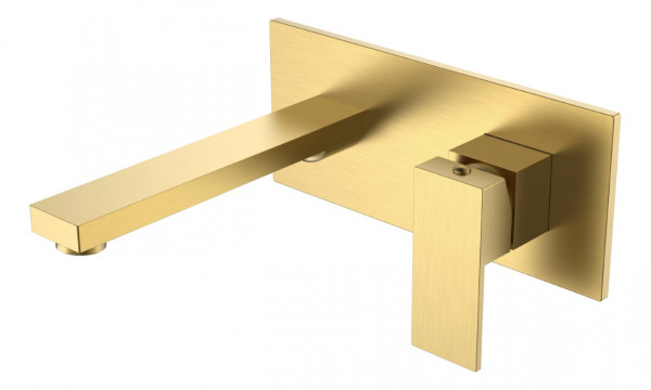 Смеситель для умывальника из стены Boheme Qubic Matt Gold 475-MG золото-матовый